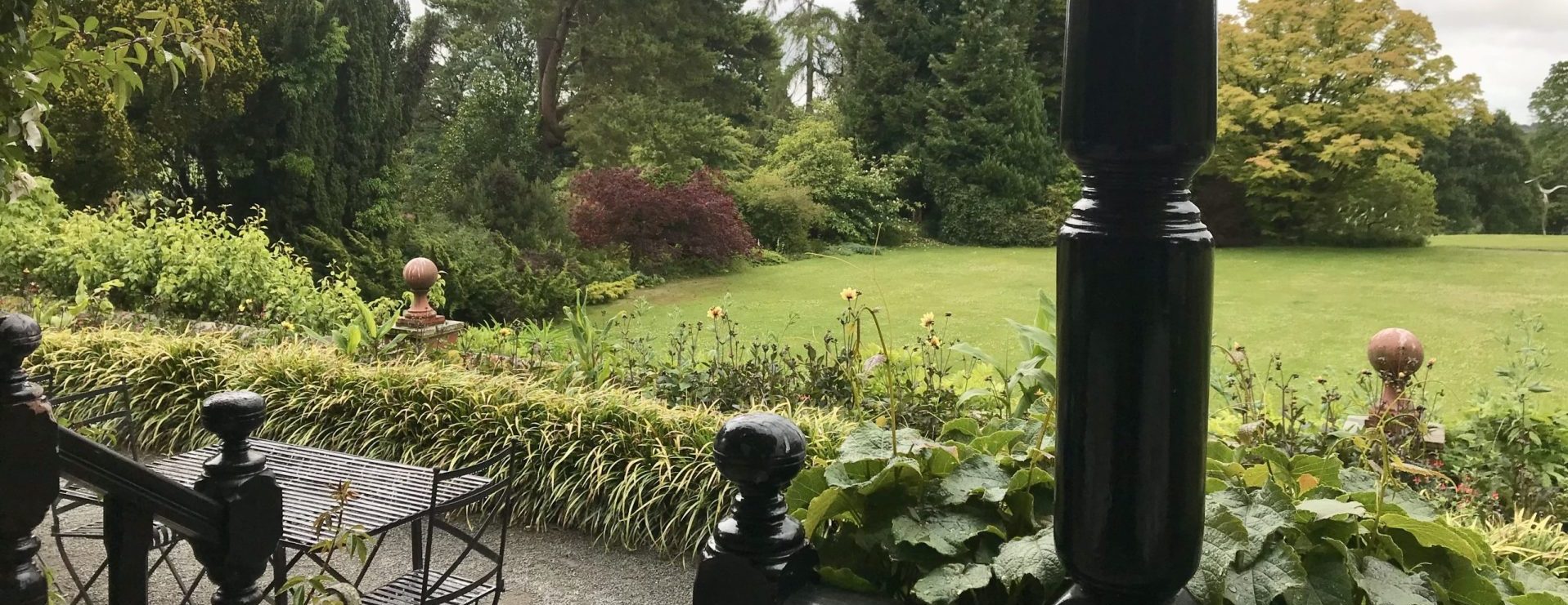 A view of the gardens looking out from the veranda